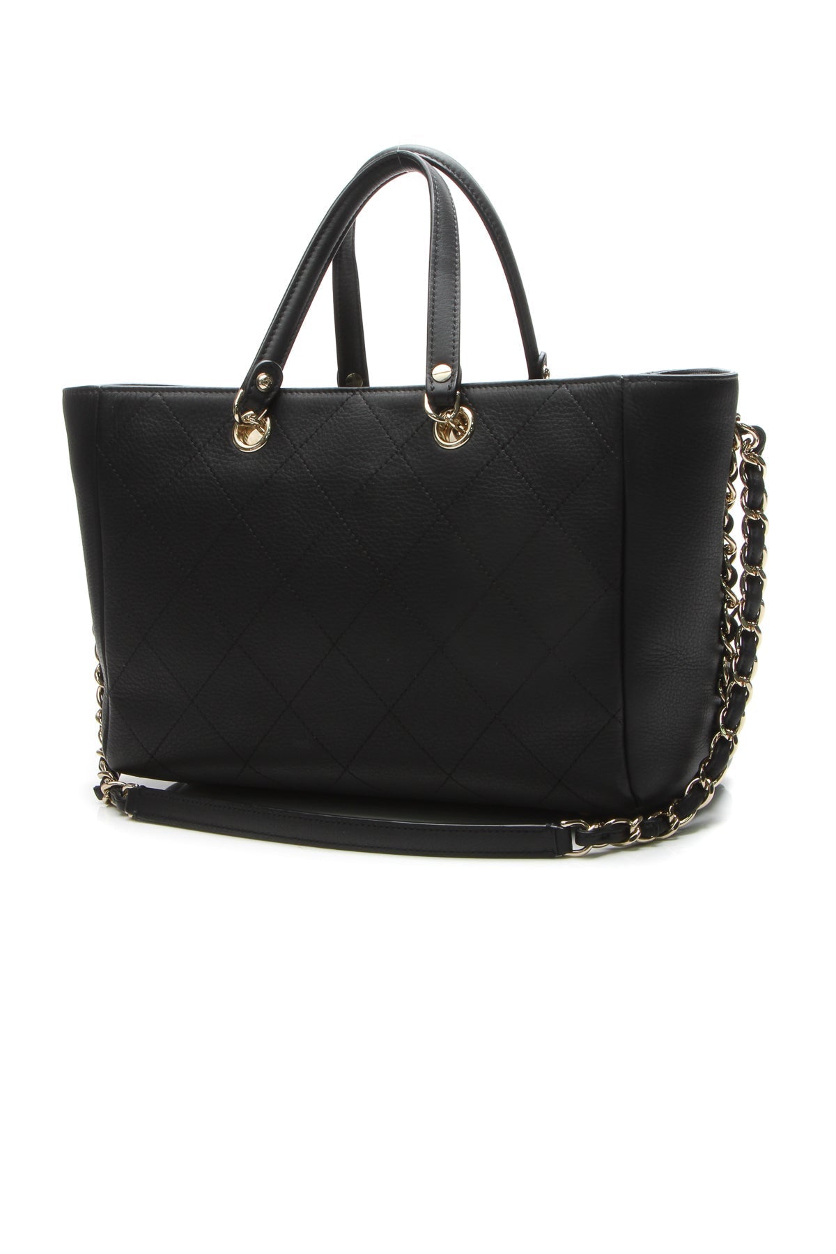 Small Side Chain Shopping Tote Bag - Black - image 3