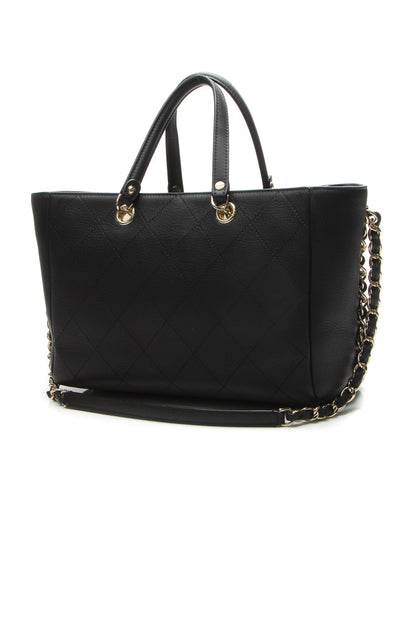 Small Side Chain Shopping Tote Bag - Black - image 3
