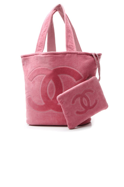 Reversible Beach Towel Tote Bag Set - Pink - image 1