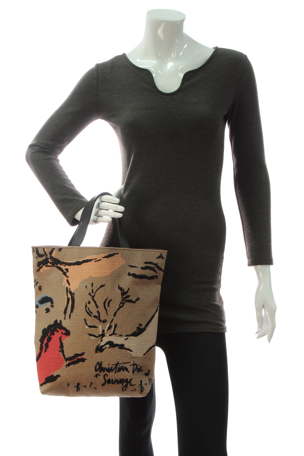 Embroidered Sauvage Tote Bag - Brown - image 2