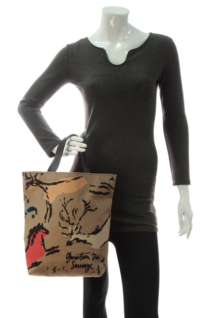 Embroidered Sauvage Tote Bag - Brown - image 2
