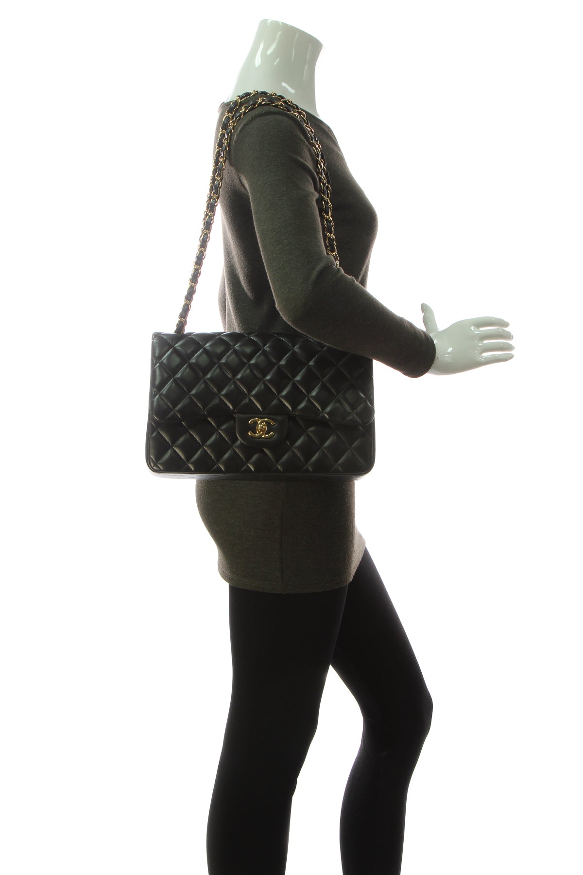 Classic Jumbo Double Flap Bag - Black - image 2