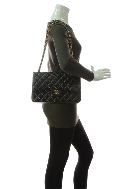 Classic Jumbo Double Flap Bag - Black - image 2