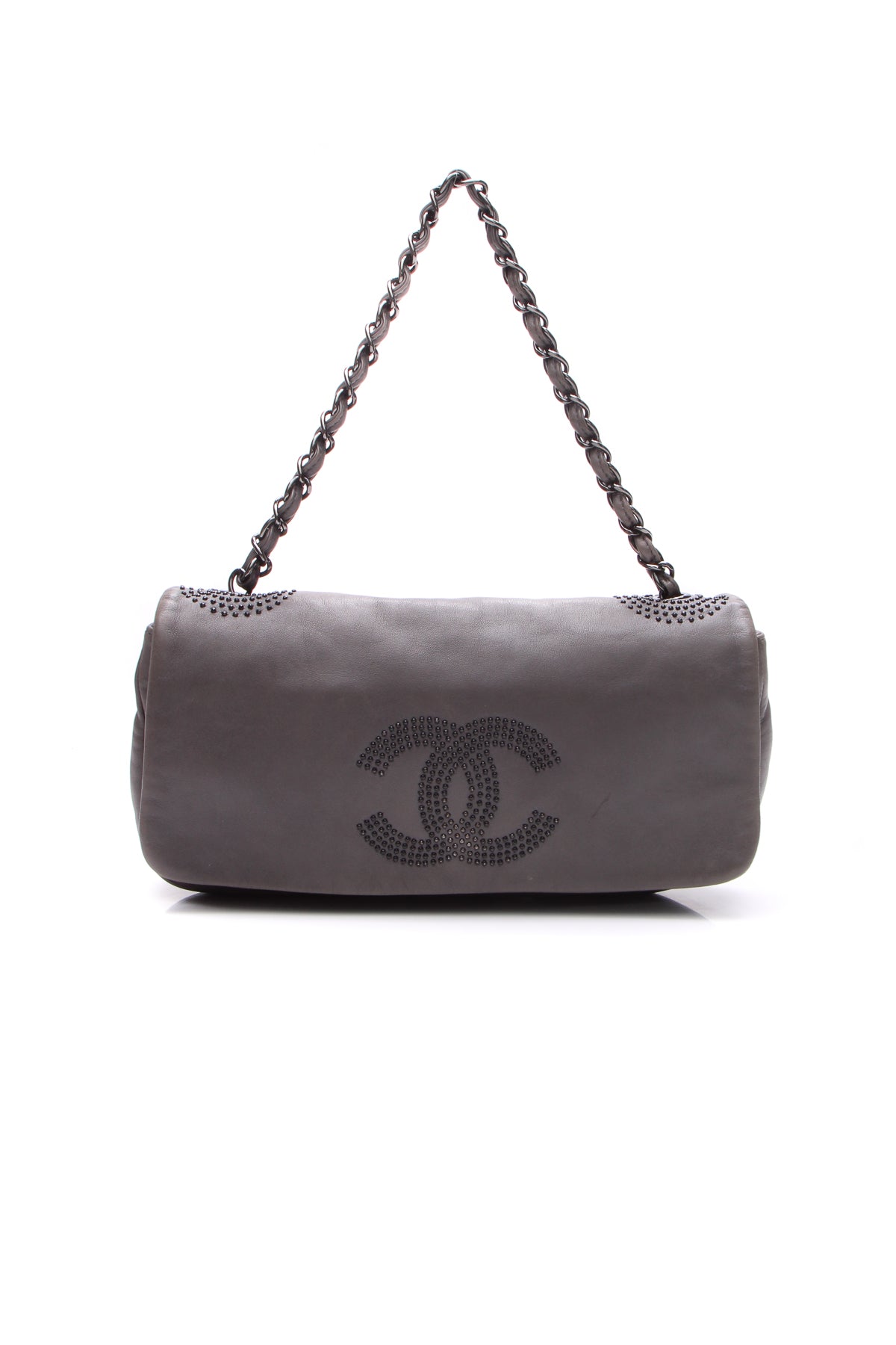 Studded CC Flap Bag - Gray - image 1