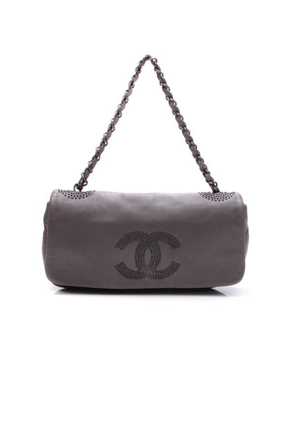Studded CC Flap Bag - Gray - image 1