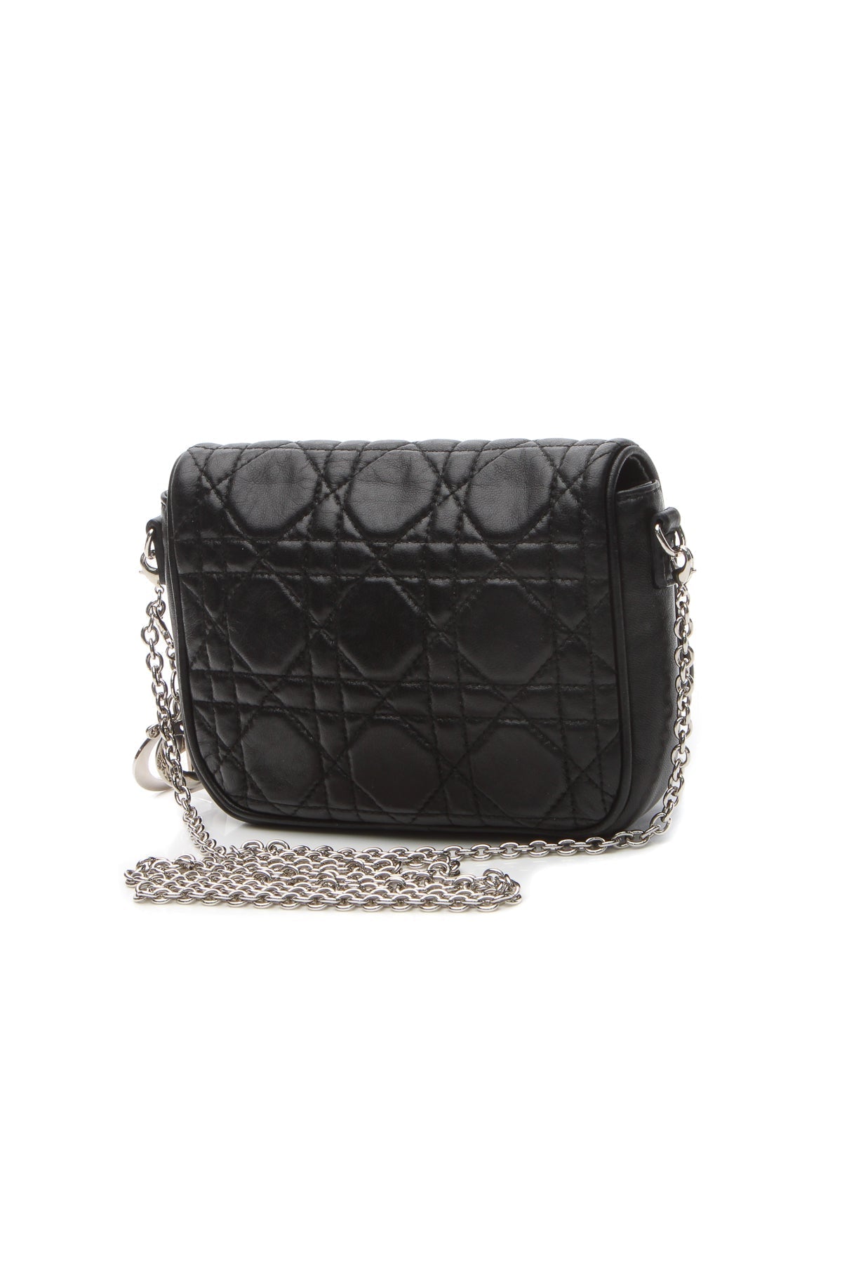 Cannage Mini Flap Chain Bag - Black - image 3