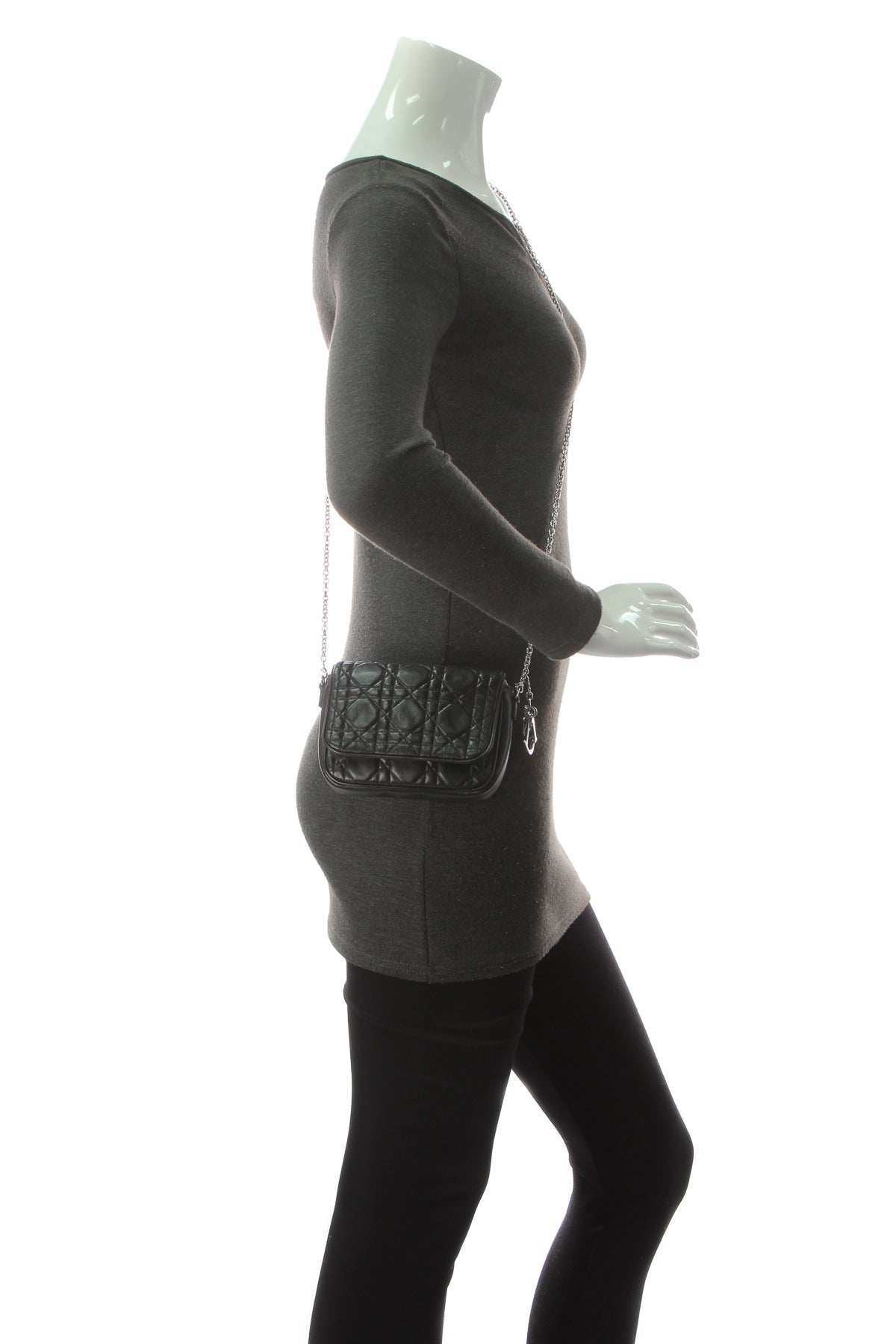 Cannage Mini Flap Chain Bag - Black - image 2