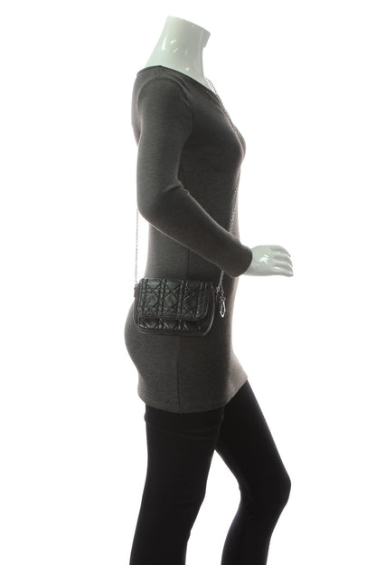 Cannage Mini Flap Chain Bag - Black - image 2
