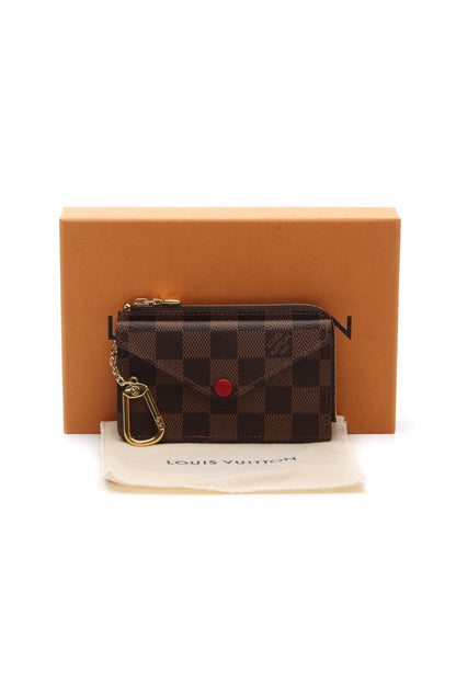 Recto Verso Card Holder - Damier Ebene/Red - image 8
