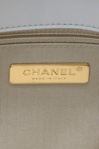 Quilted Large Chanel 19 Flap Bag - White - image 10
