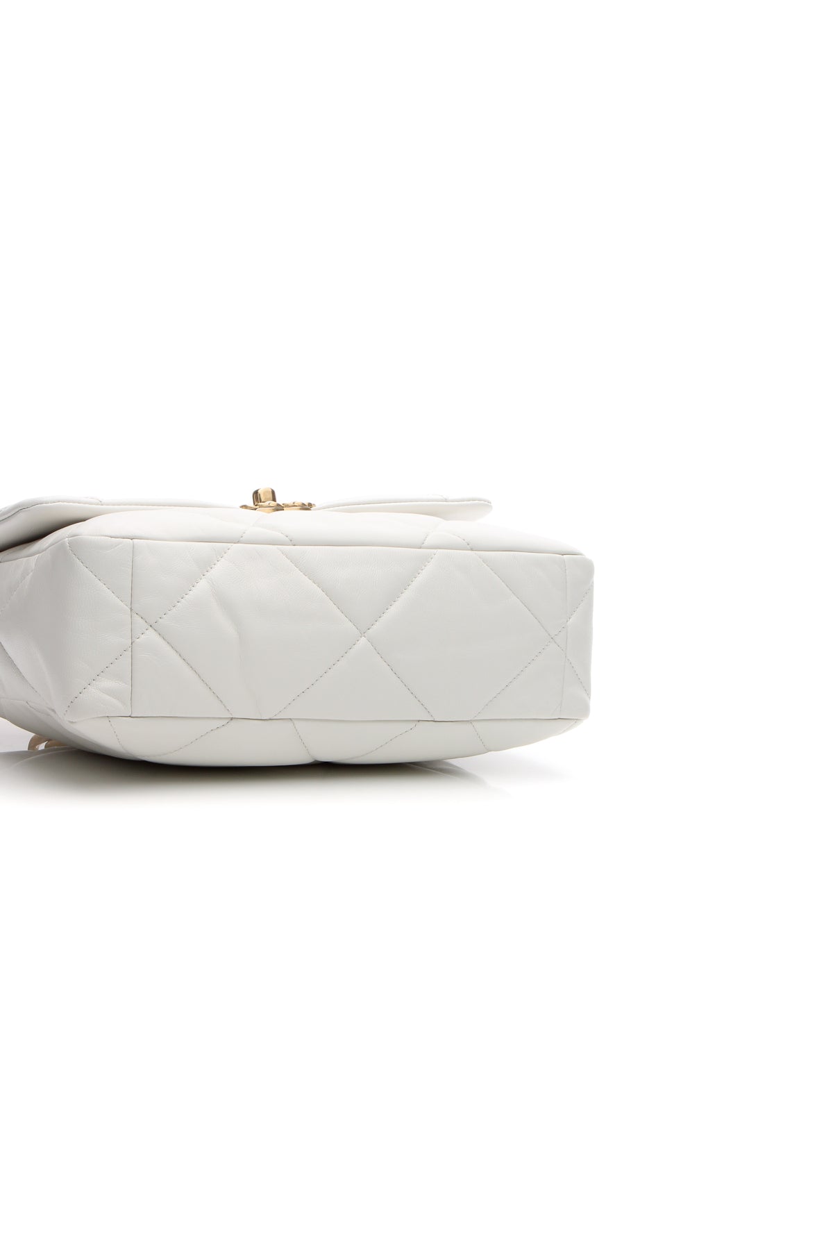Quilted Large Chanel 19 Flap Bag - White - image 5