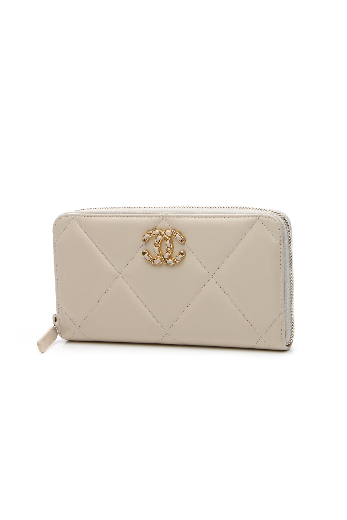 Quilted 19 Zip-Around Wallet - Beige - image 1