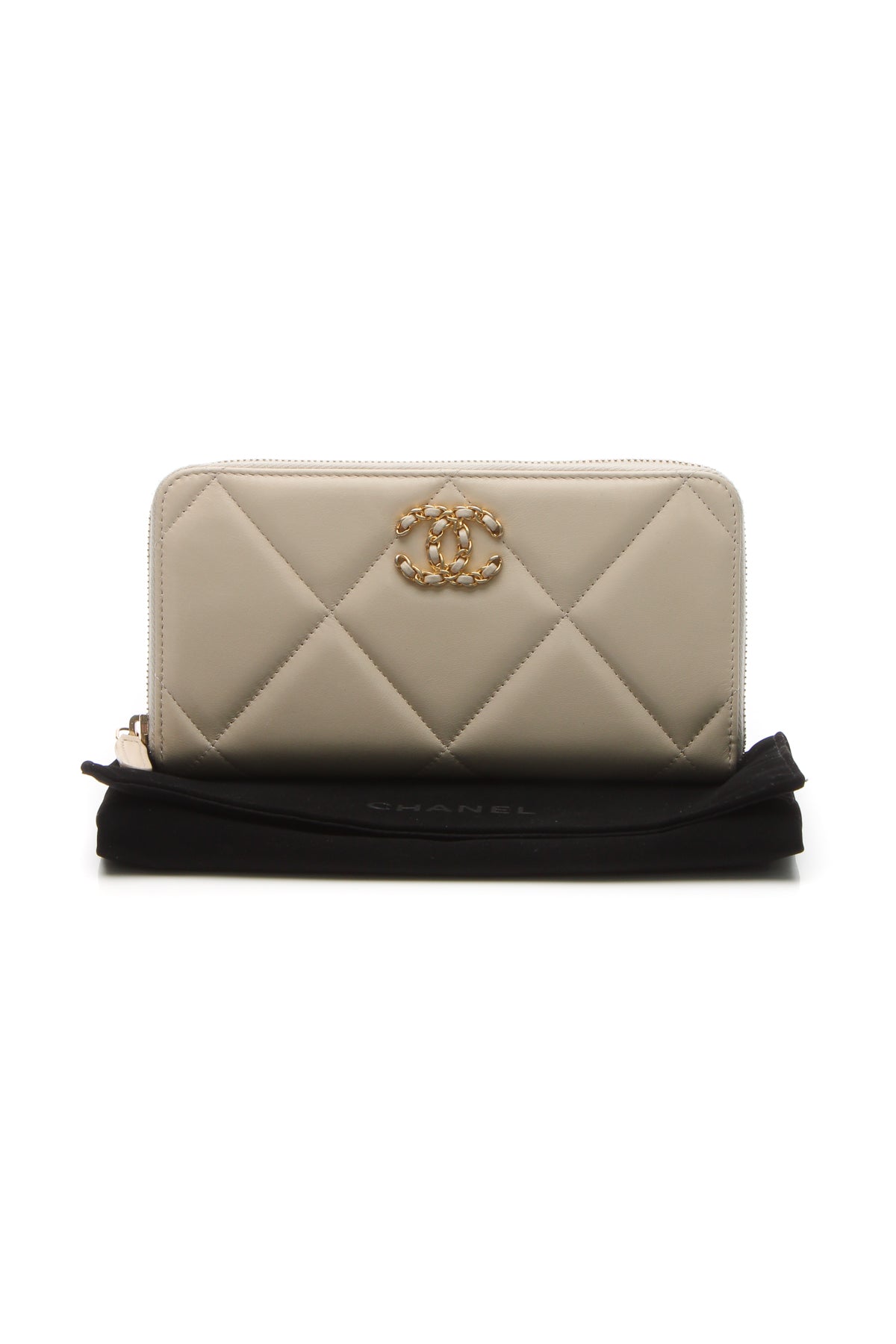 Quilted 19 Zip-Around Wallet - Beige - image 9