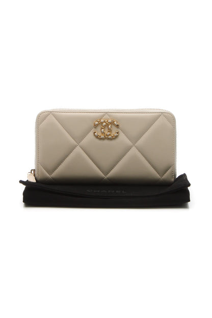 Quilted 19 Zip-Around Wallet - Beige - image 9