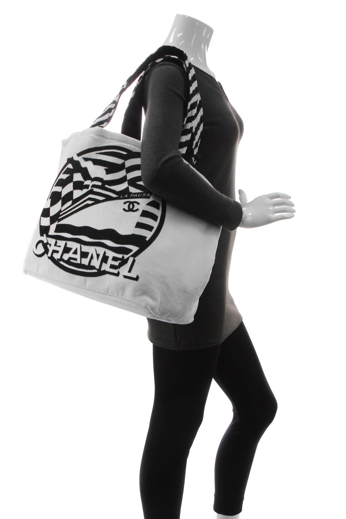 La Pausa Reversible Beach Tote Bag - White - image 2