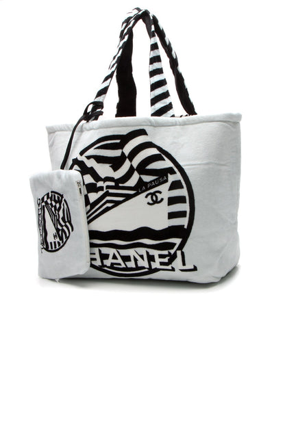 La Pausa Reversible Beach Tote Bag - White - image 1
