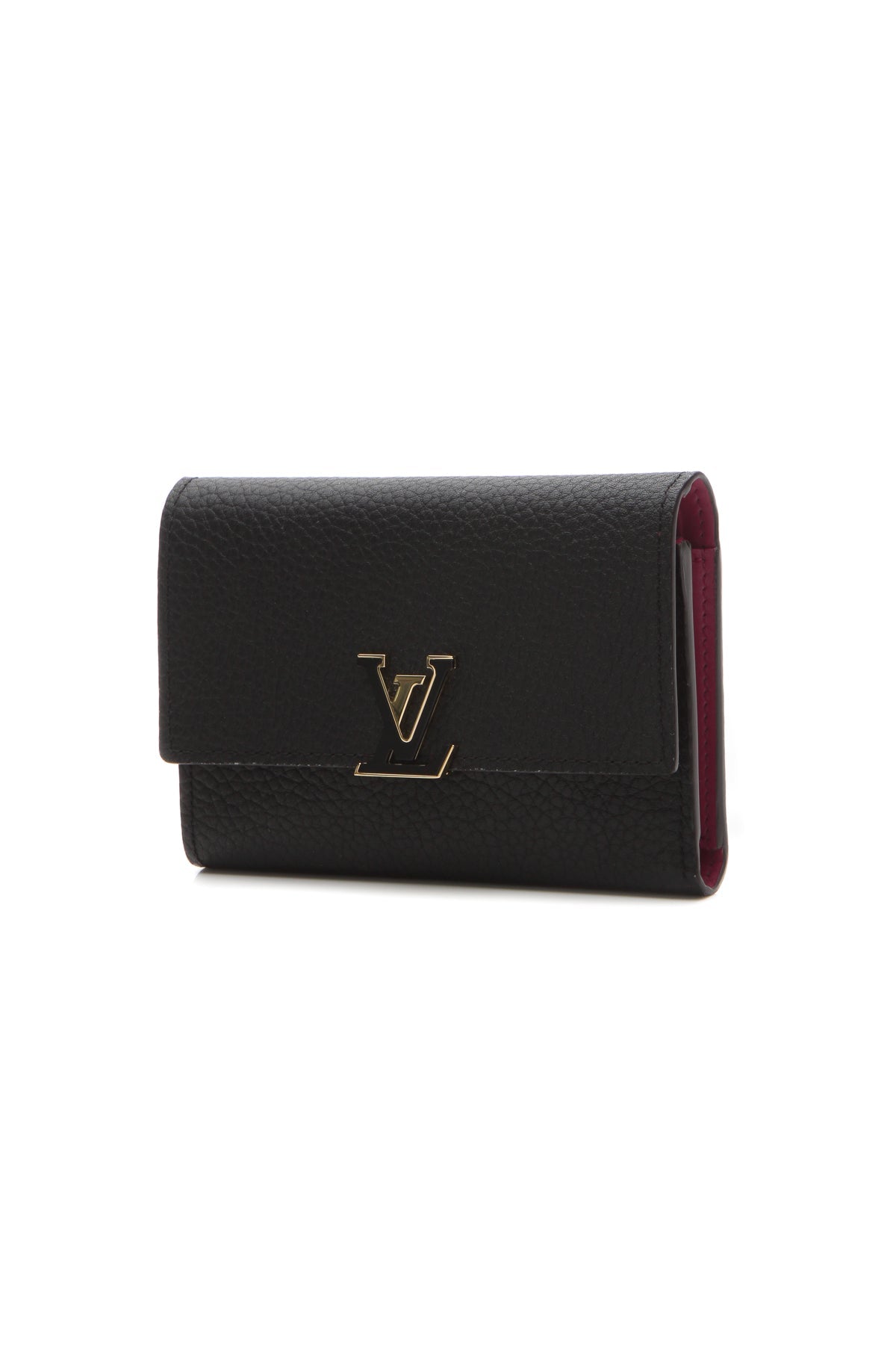Capucines Compact Wallet - Black/Pink - image 1