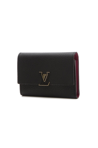 Capucines Compact Wallet - Black/Pink - image 1