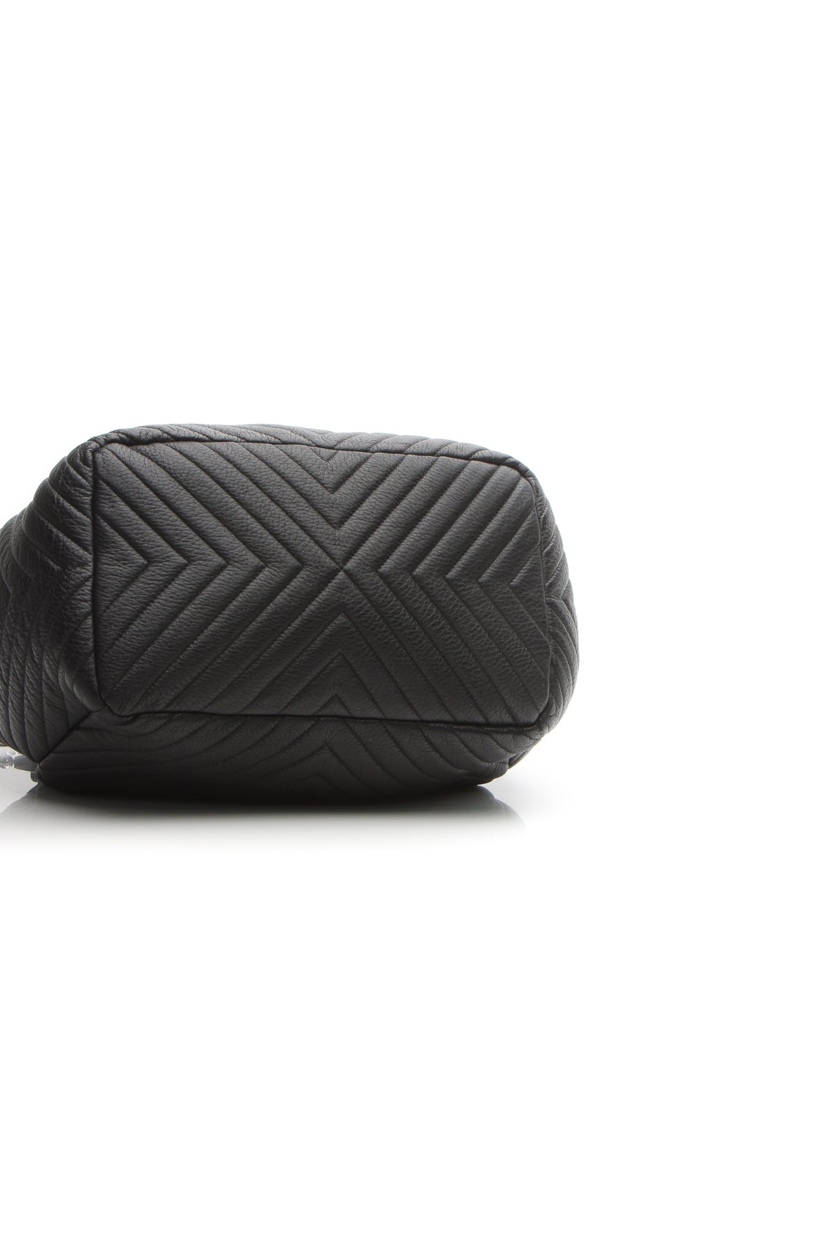 Chevron Small Drawstring Bucket Bag - Black - image 4