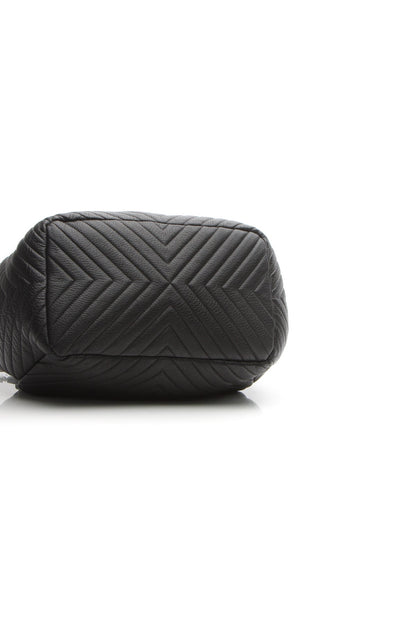 Chevron Small Drawstring Bucket Bag - Black - image 4