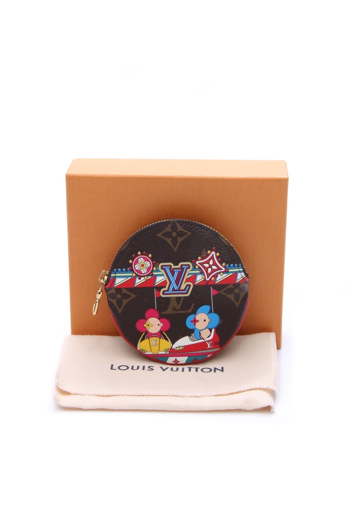 Christmas Animation Round Coin Purse - Monogram/Coquelicot - image 7