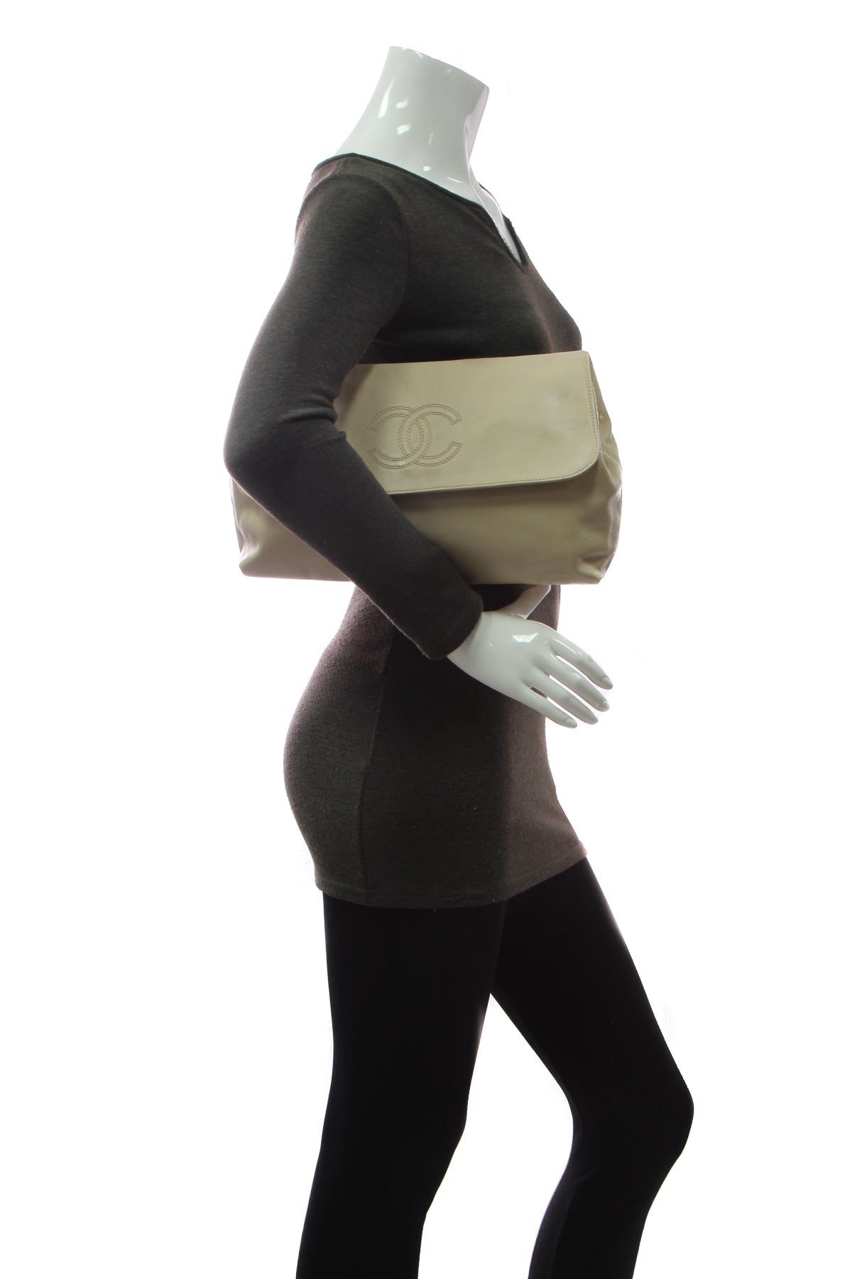 Vintage CC Clutch Bag - Beige - image 2