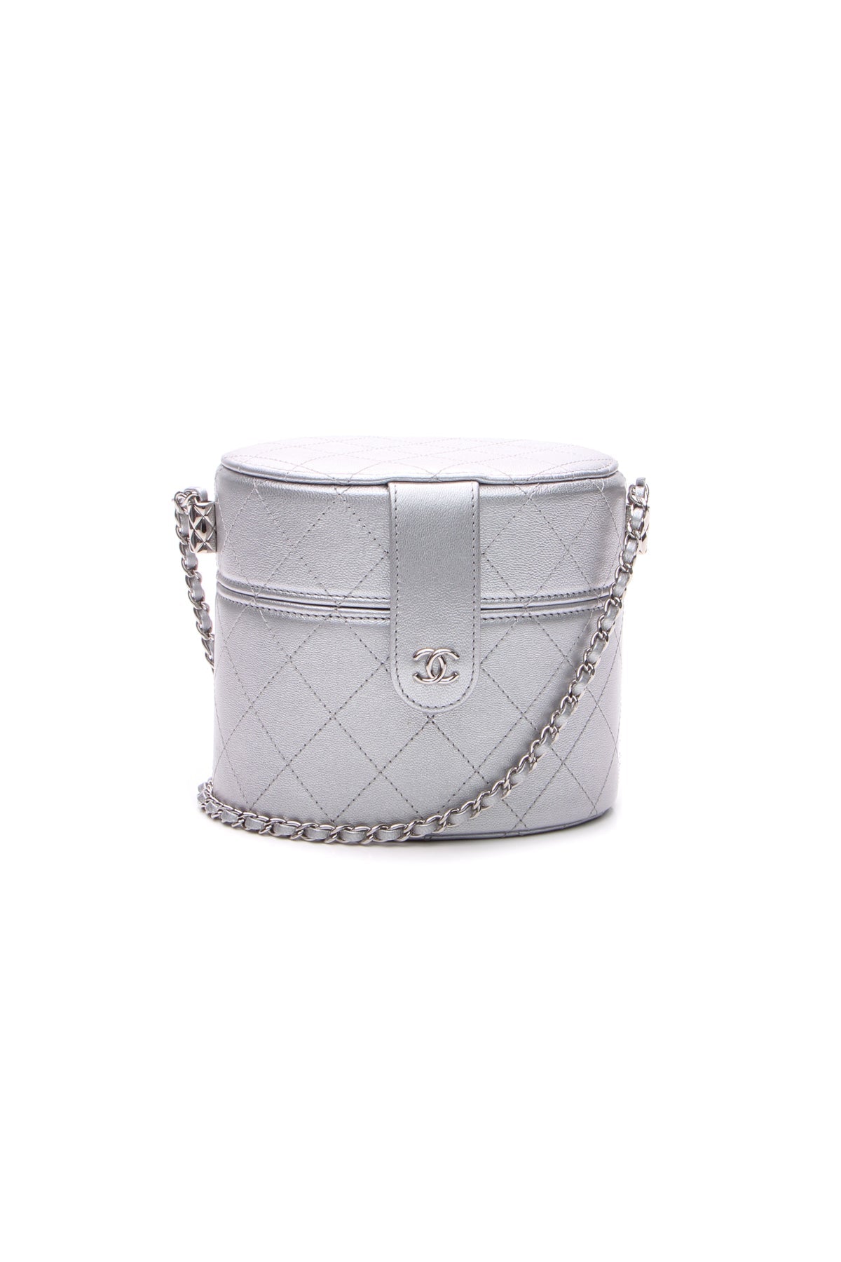 Round Vanity Case - Metallic Silver - image 1