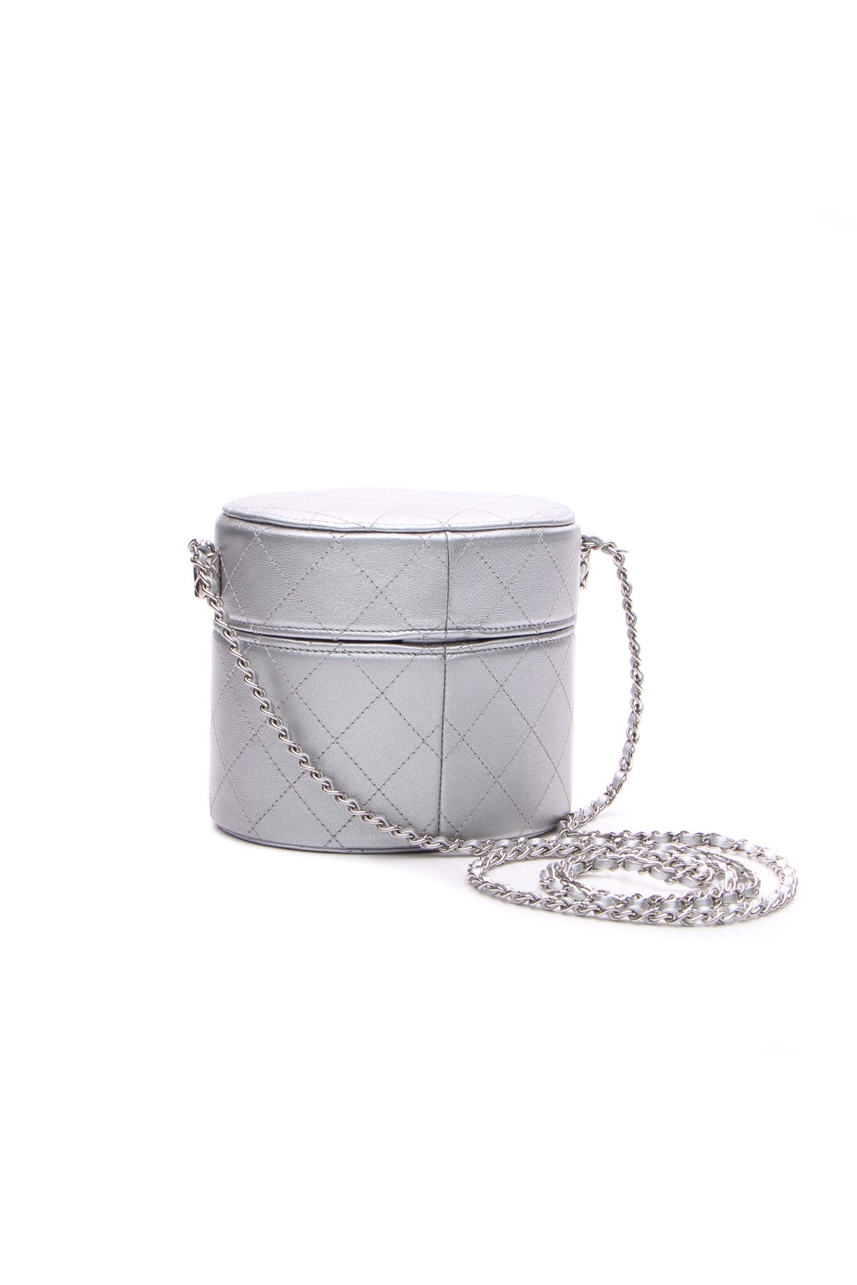 Round Vanity Case - Metallic Silver - image 3