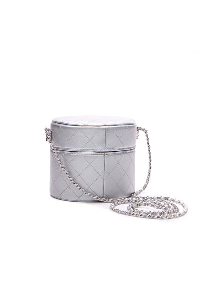 Round Vanity Case - Metallic Silver - image 3