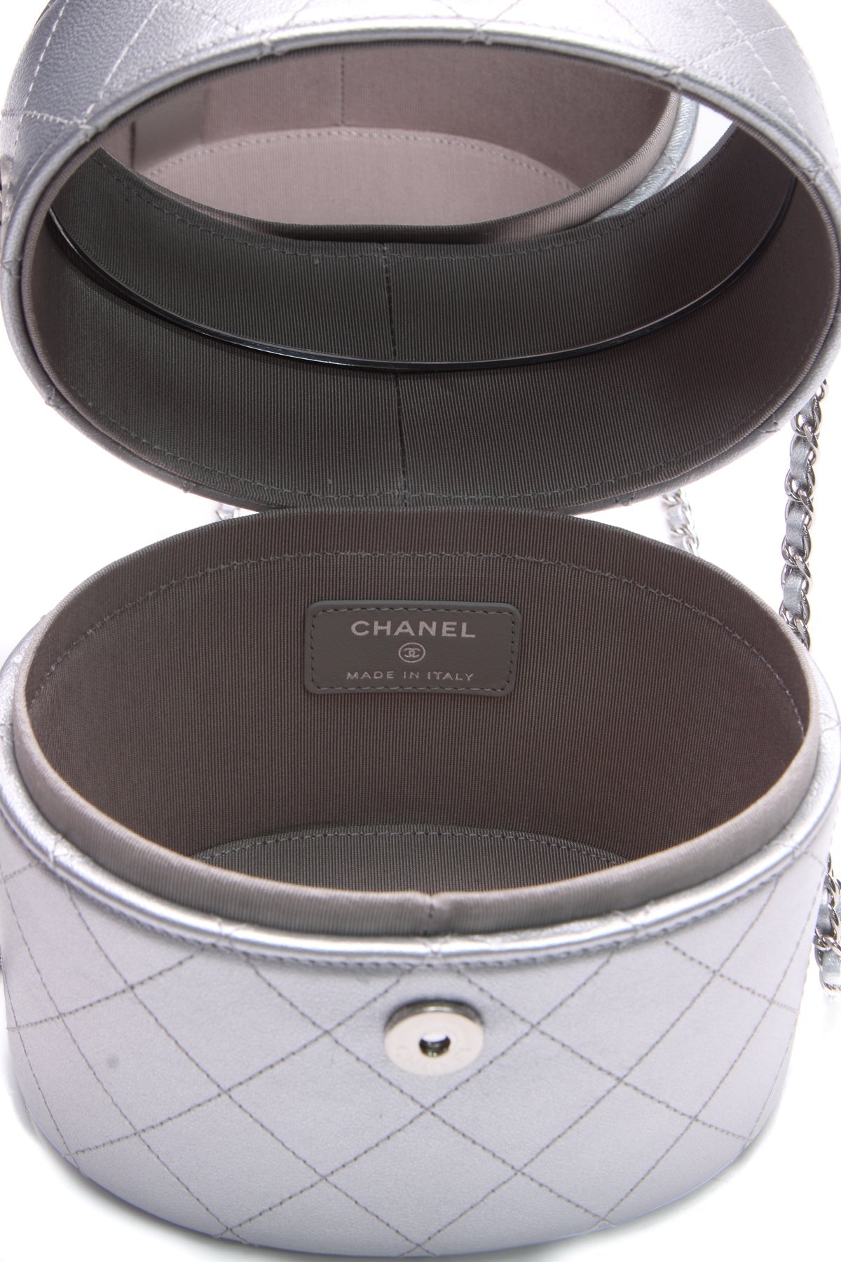 Round Vanity Case - Metallic Silver - image 7