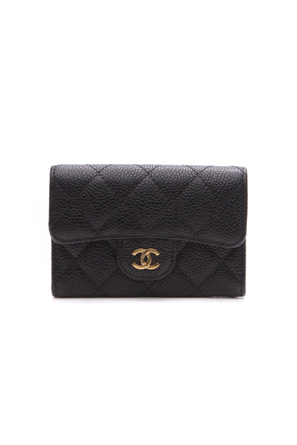 Quilted Classic Flap Card Holder - Black - image 1