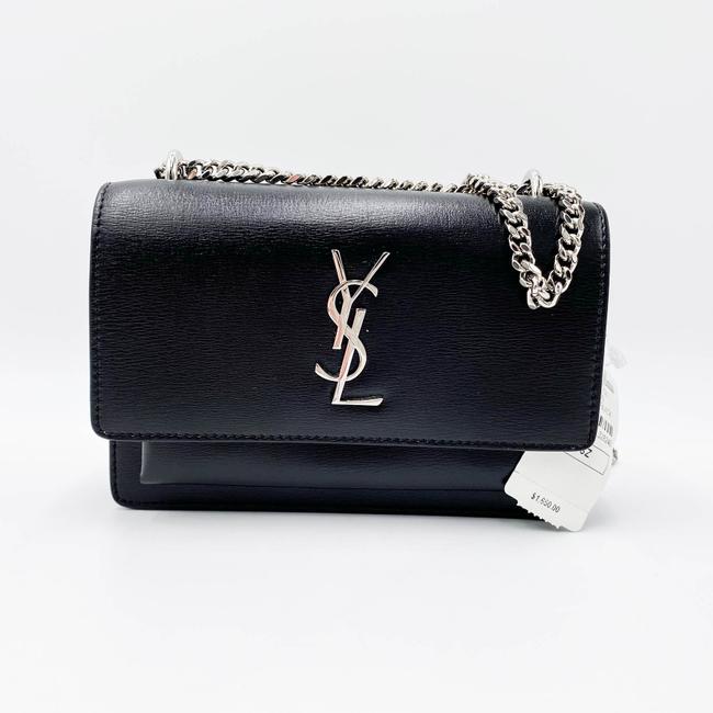 Saint Laurent Monogram Sunset Chain Wallet Black Calfskin Leather Shoulder Bag - photo 3