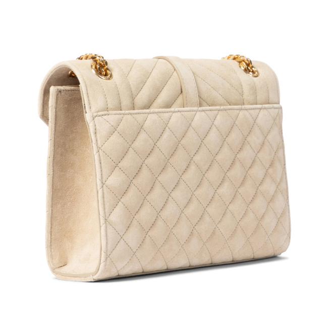 Saint Laurent Monogram Envelope Medium Beige Suede Leather Shoulder Bag - photo 3
