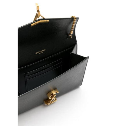 Saint Laurent Cassandre Wallet-on-chain Monogram Black Leather Cross Body Bag - photo 3