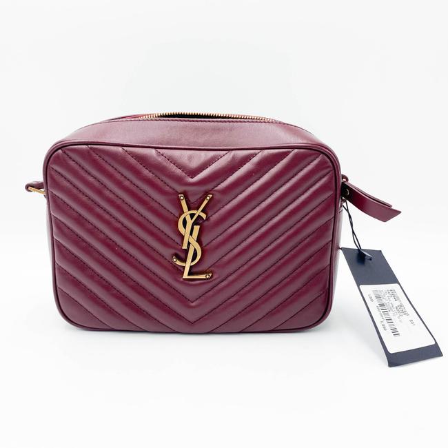 Saint Laurent Monogram Lou Camera Calfskin Matelasse Dark Legion Red Leather Shoulder Bag - photo 3