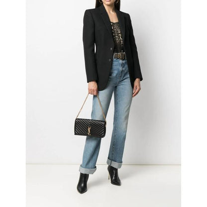 Saint Laurent Monogram Kate Shoulder 99 Quilted Baguette Black Leather Cross Body Bag - photo 3