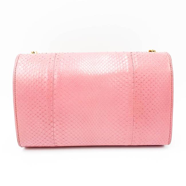 Saint Laurent Monogram Kate Medium Monogram Snakeskin Pink Leather Shoulder Bag - photo 3
