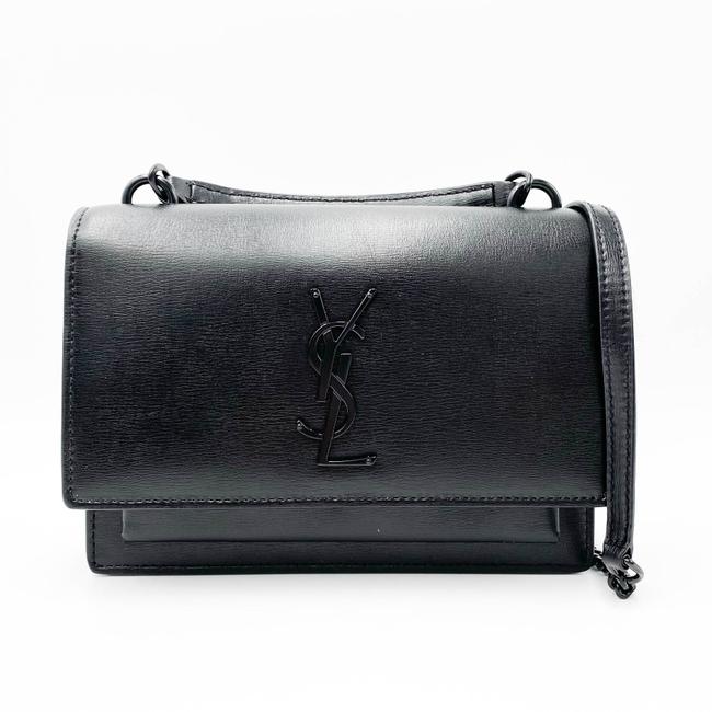 Saint Laurent Monogram Top Handle Sunset Noir Bhw Black Leather Shoulder Bag - photo 3