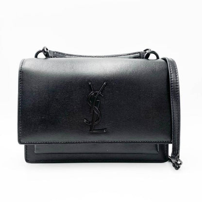 Saint Laurent Monogram Top Handle Sunset Noir Bhw Black Leather Shoulder Bag - photo 3