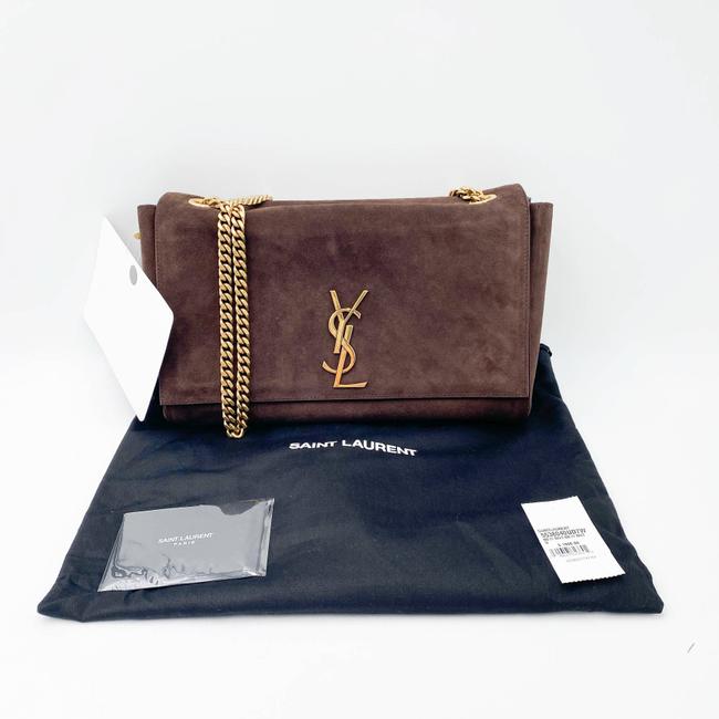 Saint Laurent Monogram Kate Soft Medium Reversible Ysl Monogram Brown Suede Leather Cross Body Bag - image 4