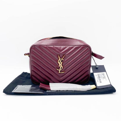 Saint Laurent Monogram Lou Camera Calfskin Matelasse Dark Legion Red Leather Shoulder Bag - photo 4