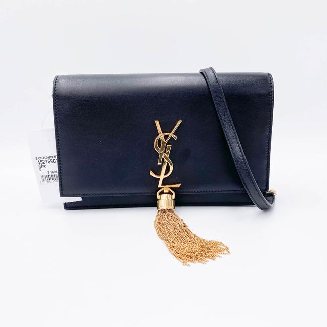 Saint Laurent Monogram Kate Chain Wallet Woc Calfskin Classic Tassel Black Leather Shoulder Bag - image 4