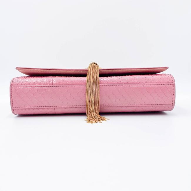 Saint Laurent Monogram Kate Medium Monogram Snakeskin Pink Leather Shoulder Bag - photo 4