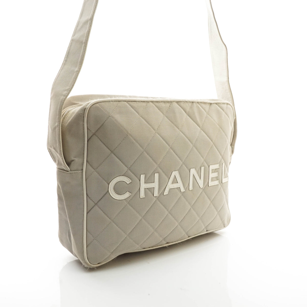 Chanel Shoulder Bag Gray Canvas - image 4