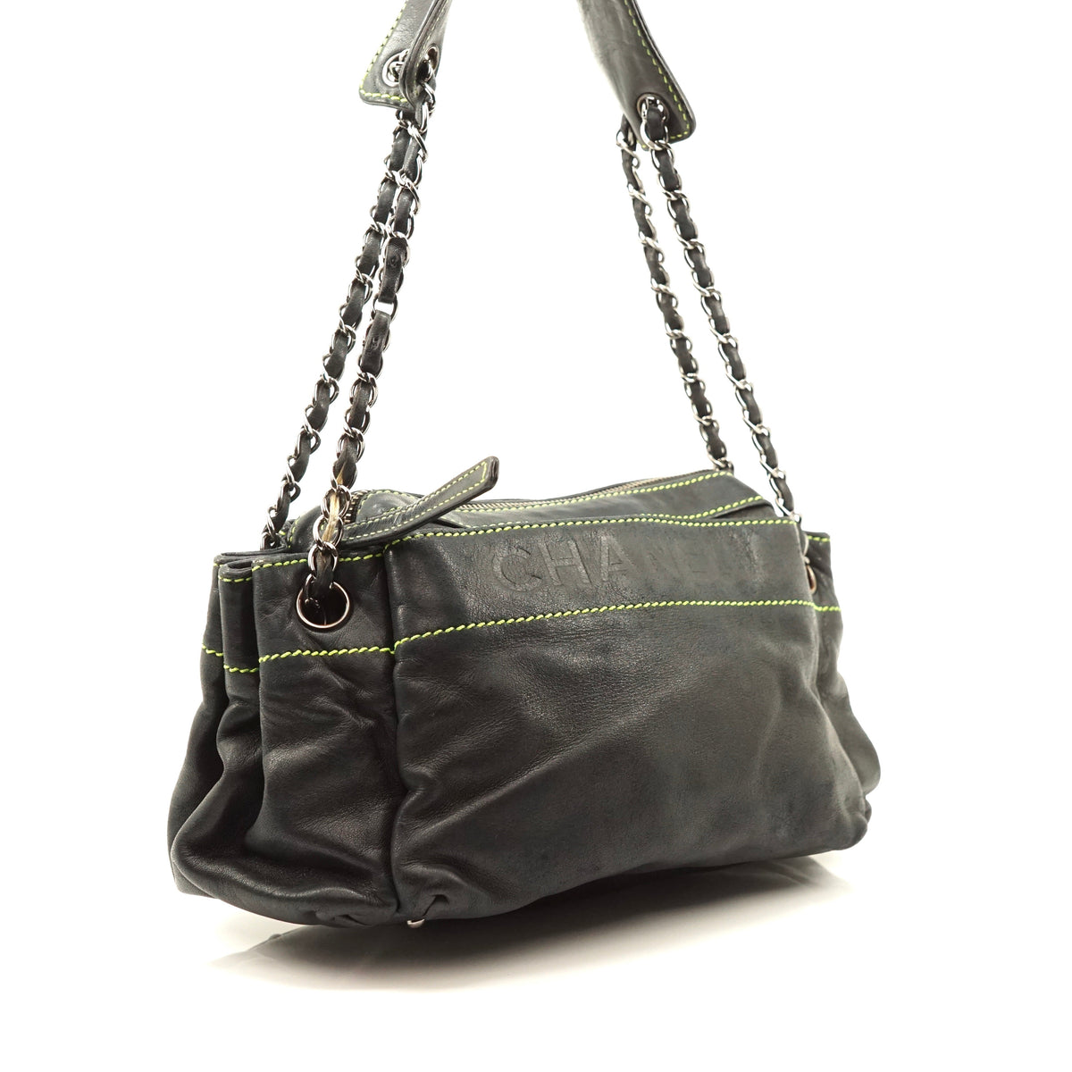 Chanel Shoulder Bag Black Leather - image 4
