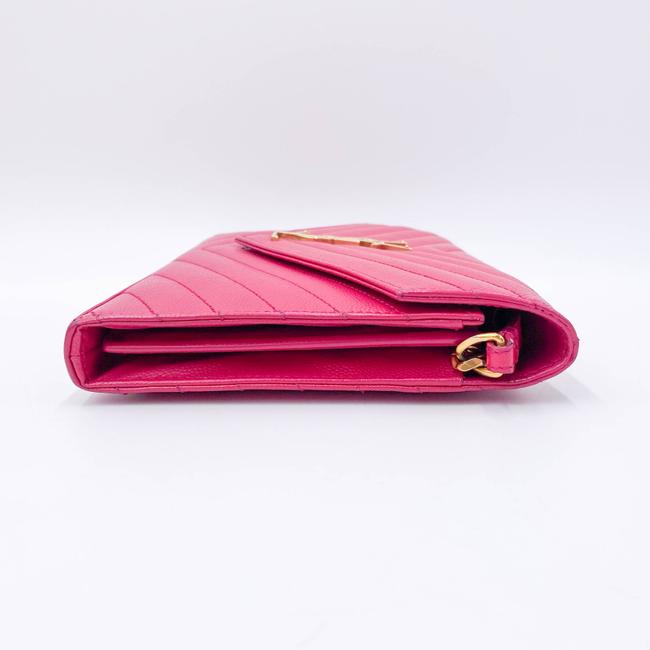 Saint Laurent Medium Wallet On A Chain Ghw Monogram Pink Leather Shoulder Bag - photo 4