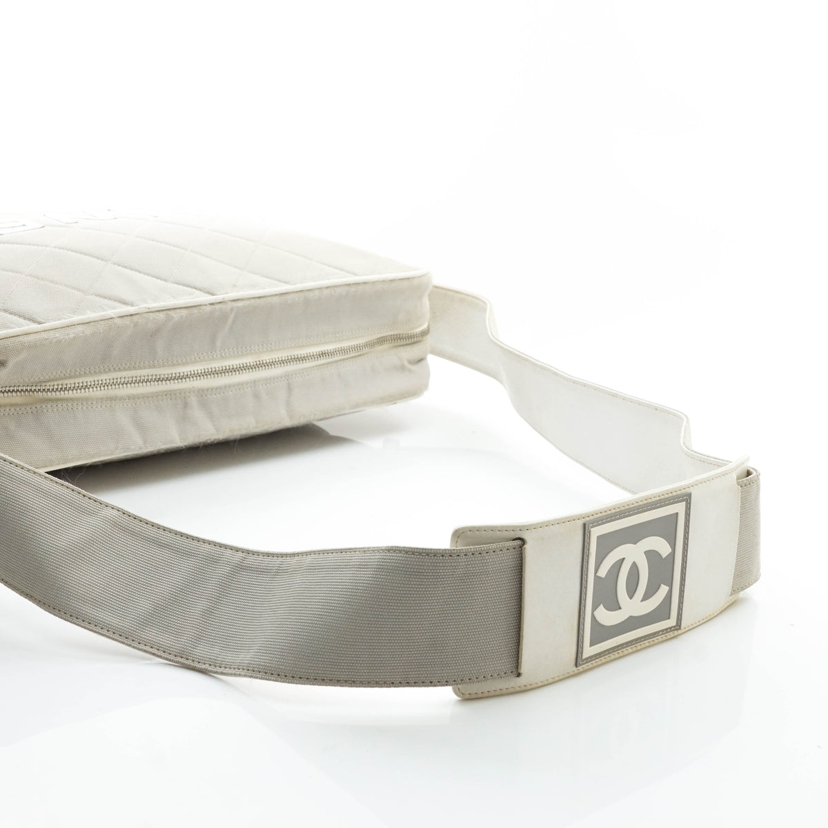 Chanel Shoulder Bag Gray Canvas - image 5