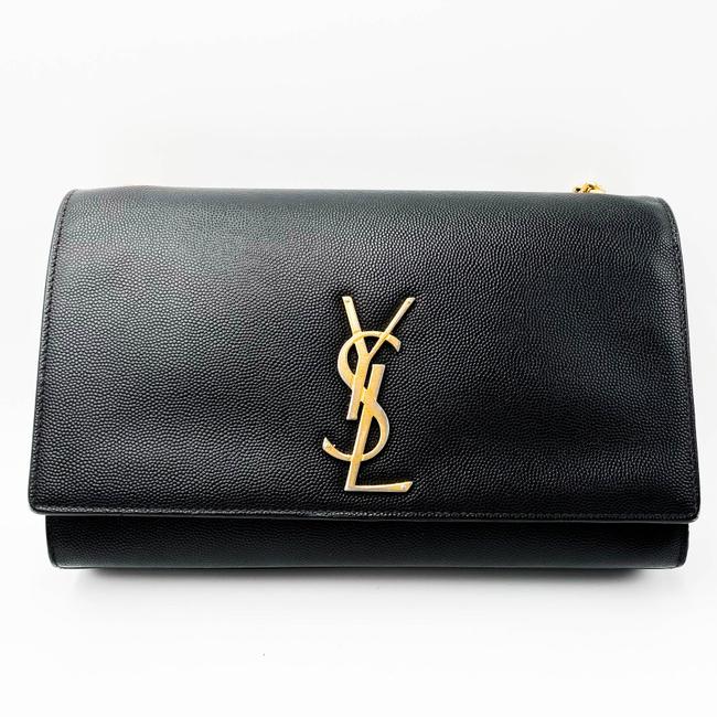 Saint Laurent Monogram Kate Grain De Poudre Medium Classic Satchel Black Leather Shoulder Bag - image 5
