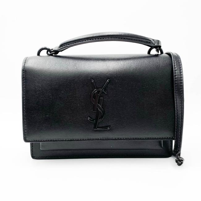 Saint Laurent Monogram Top Handle Sunset Noir Bhw Black Leather Shoulder Bag - photo 5