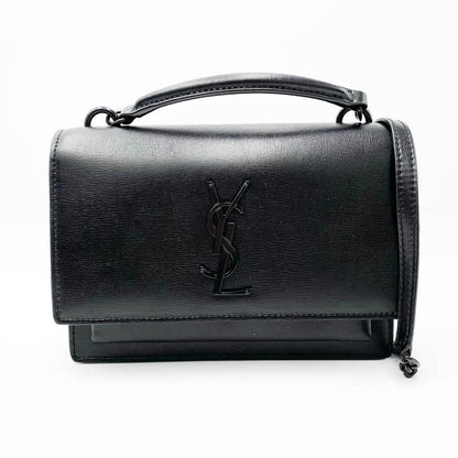 Saint Laurent Monogram Top Handle Sunset Noir Bhw Black Leather Shoulder Bag - photo 5